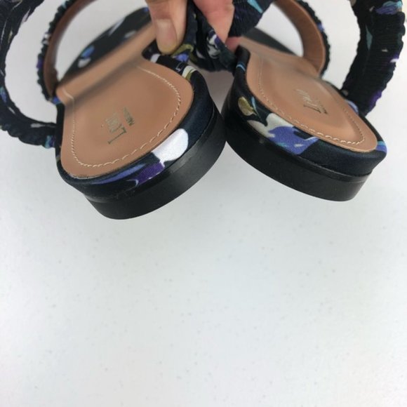 Lewit Elena Rushed Slide Navy Floral Sandals 39.5 - Picture 6 of 9